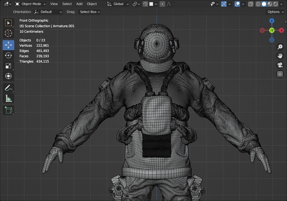 Space suit - Astro Biohazard unit 1 Low-poly 3D model_18