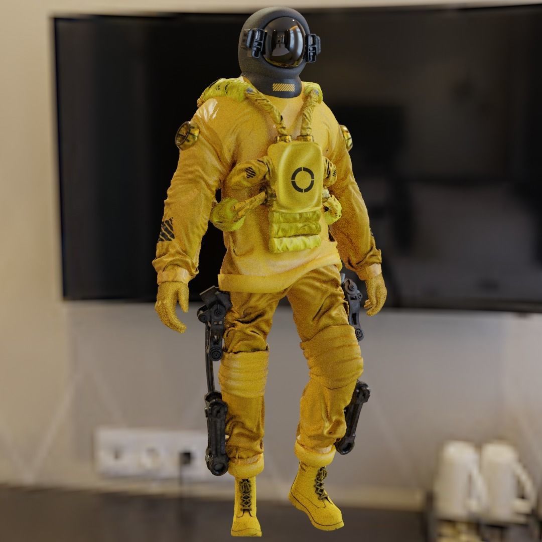 Space suit - Astro Biohazard unit 1 Low-poly 3D model_26