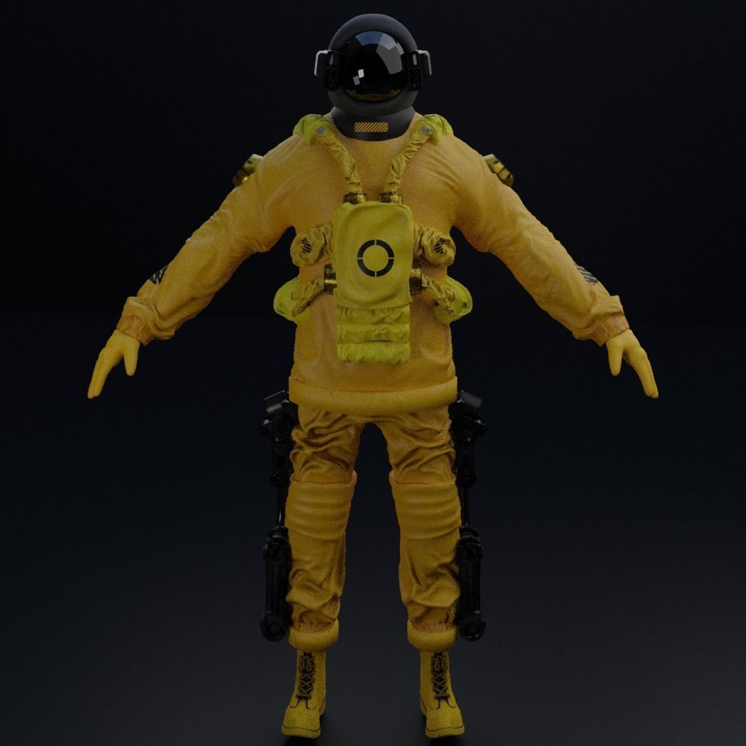 Space suit - Astro Biohazard unit 1 Low-poly 3D model_14