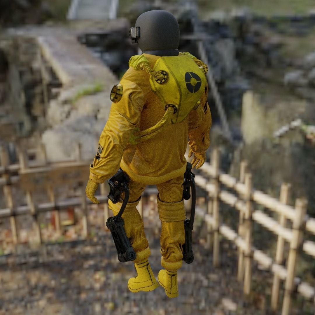 Space suit - Astro Biohazard unit 1 Low-poly 3D model_24