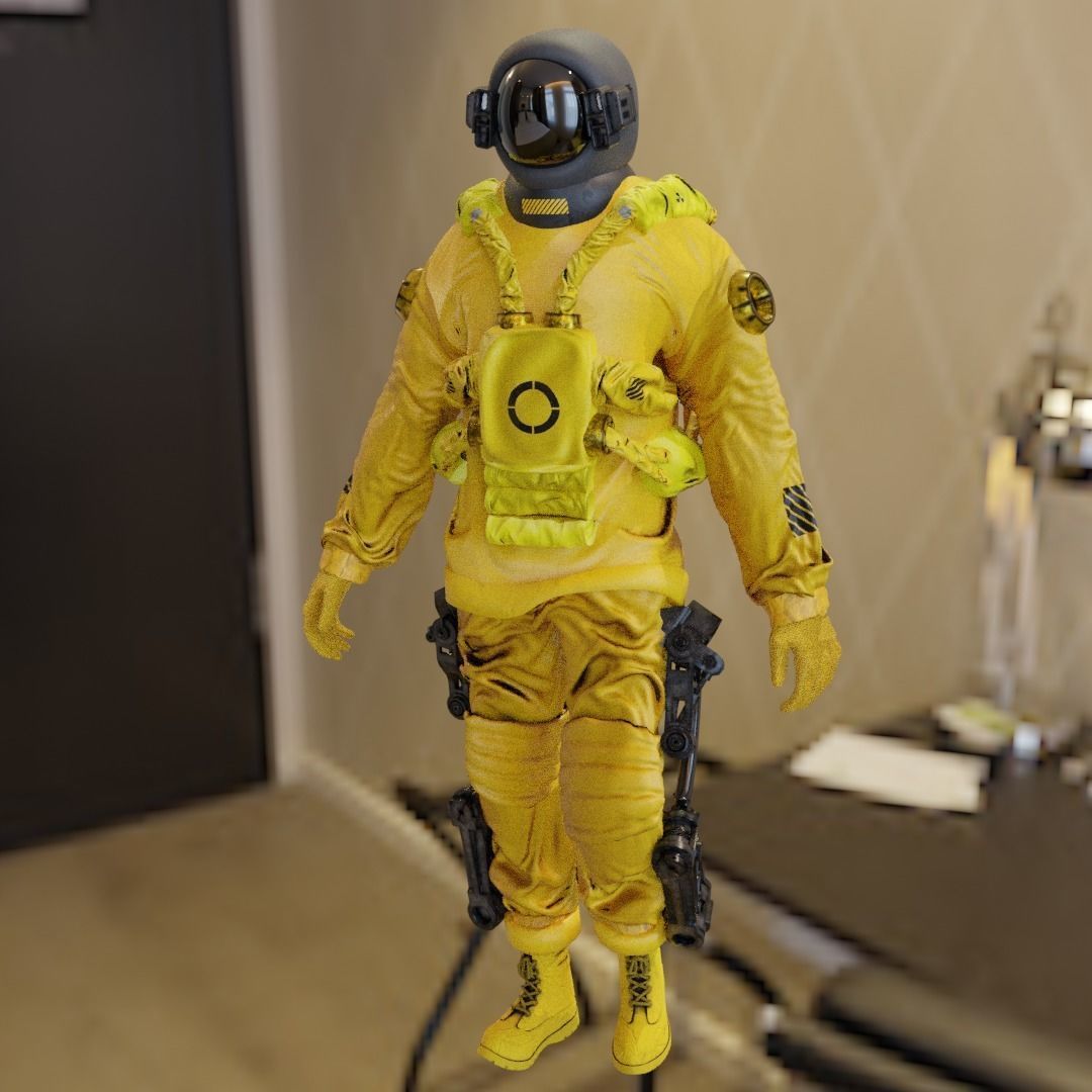 Space suit - Astro Biohazard unit 1 Low-poly 3D model_27