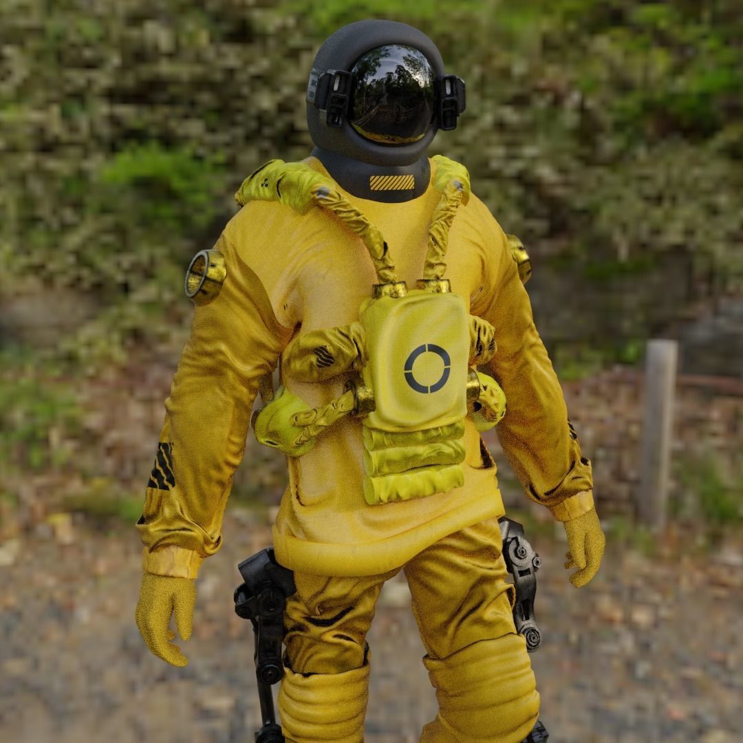 Space suit - Astro Biohazard unit 1 Low-poly 3D model_22
