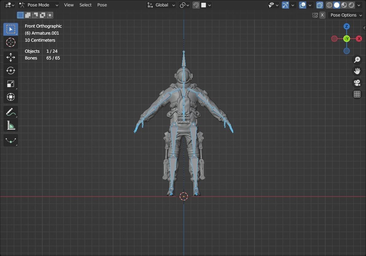 Space suit - Astro Biohazard unit 1 Low-poly 3D model_17