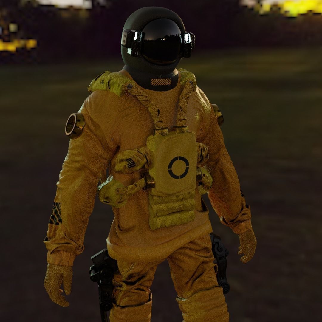 Space suit - Astro Biohazard unit 1 Low-poly 3D model_4