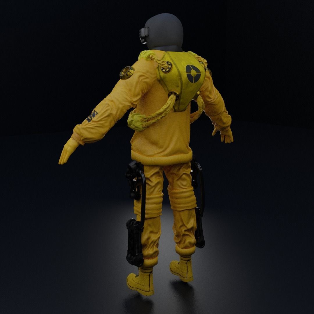 Space suit - Astro Biohazard unit 1 Low-poly 3D model_15