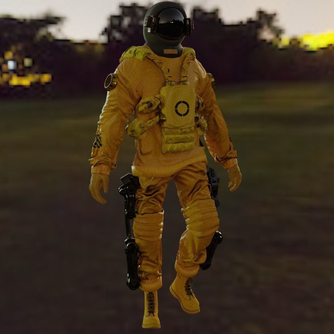 Space suit - Astro Biohazard unit 1 Low-poly 3D model_2