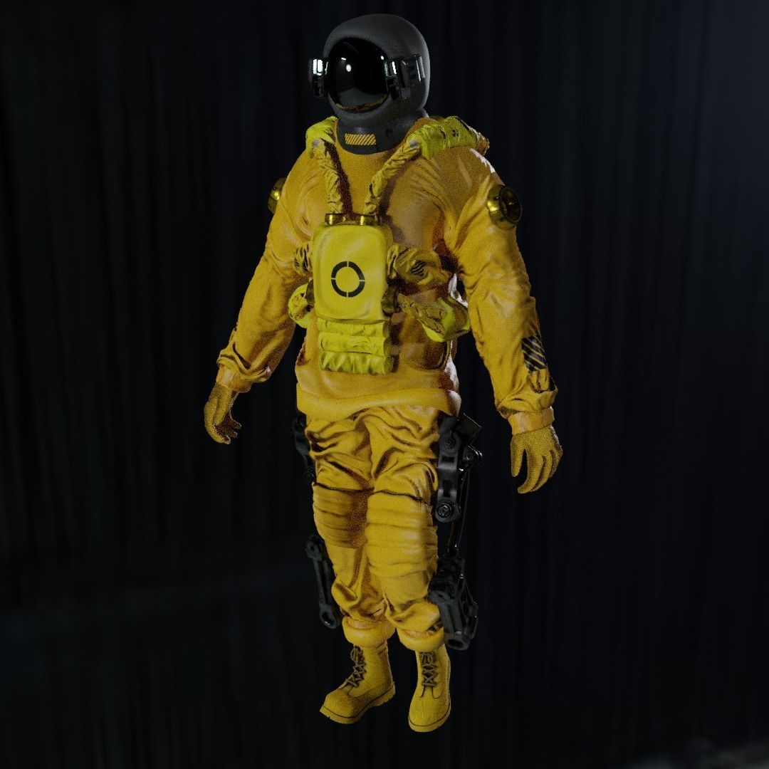 Space suit - Astro Biohazard unit 1 Low-poly 3D model_6