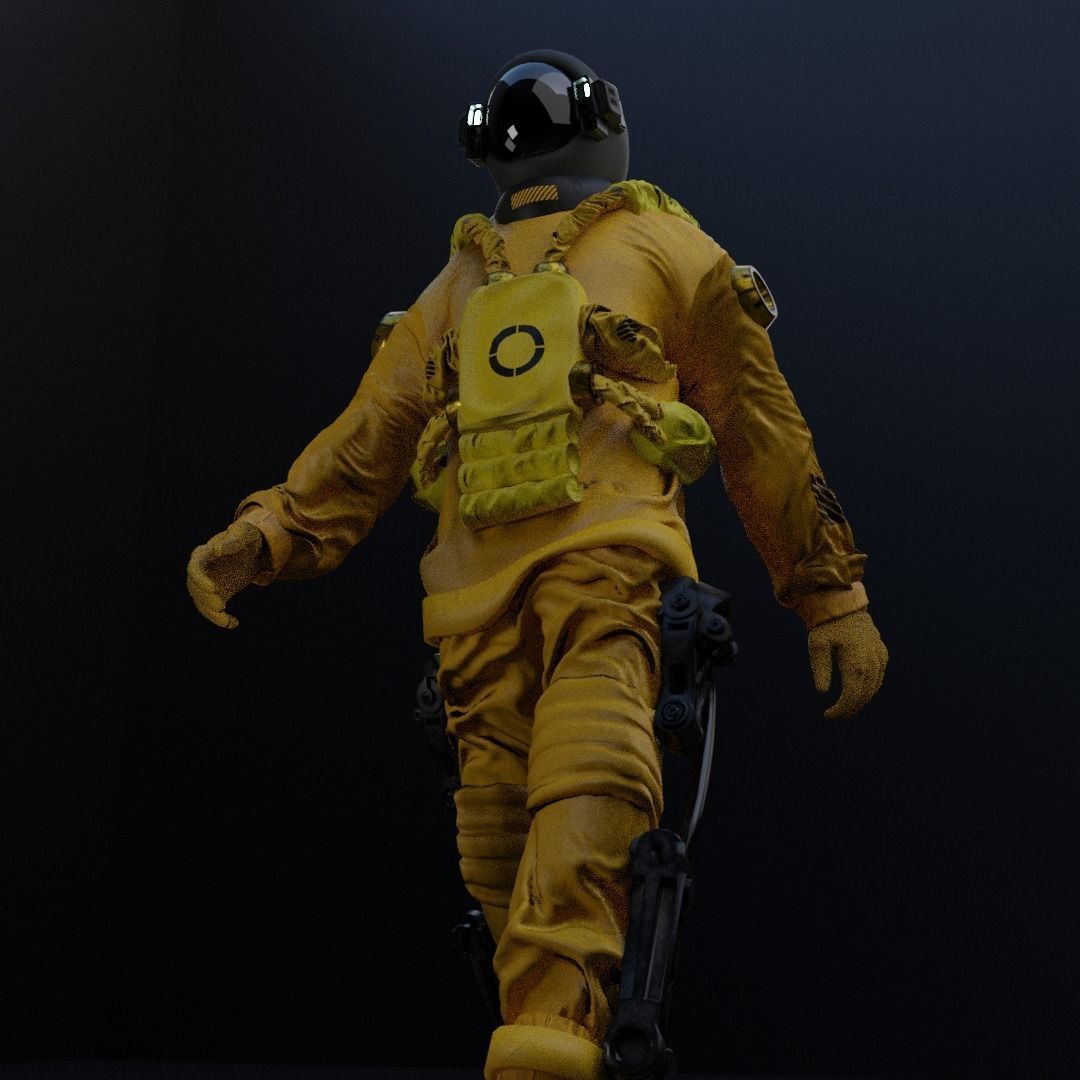 Space suit - Astro Biohazard unit 1 Low-poly 3D model_13