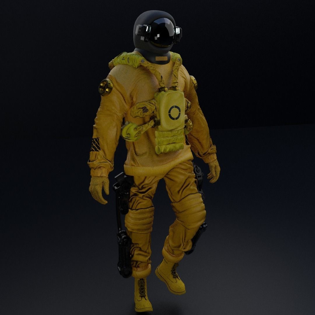 Space suit - Astro Biohazard unit 1 Low-poly 3D model_11