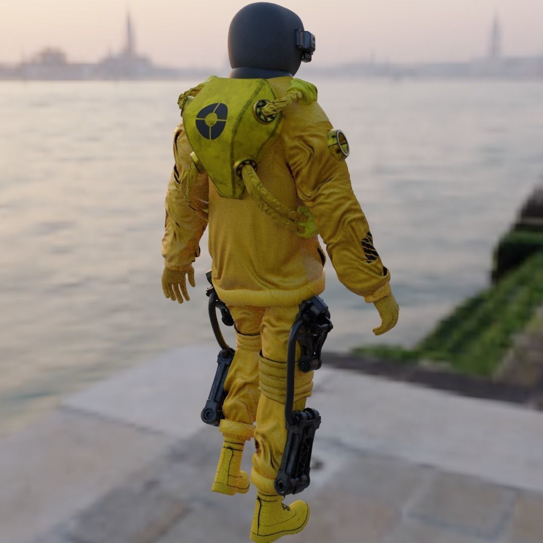 Space suit - Astro Biohazard unit 1 Low-poly 3D model_9