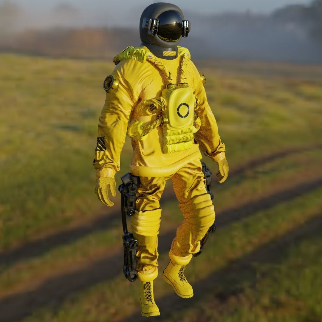 Space suit - Astro Biohazard unit 1 Low-poly 3D model_7