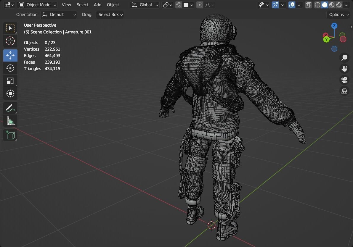 Space suit - Astro Biohazard unit 1 Low-poly 3D model_20