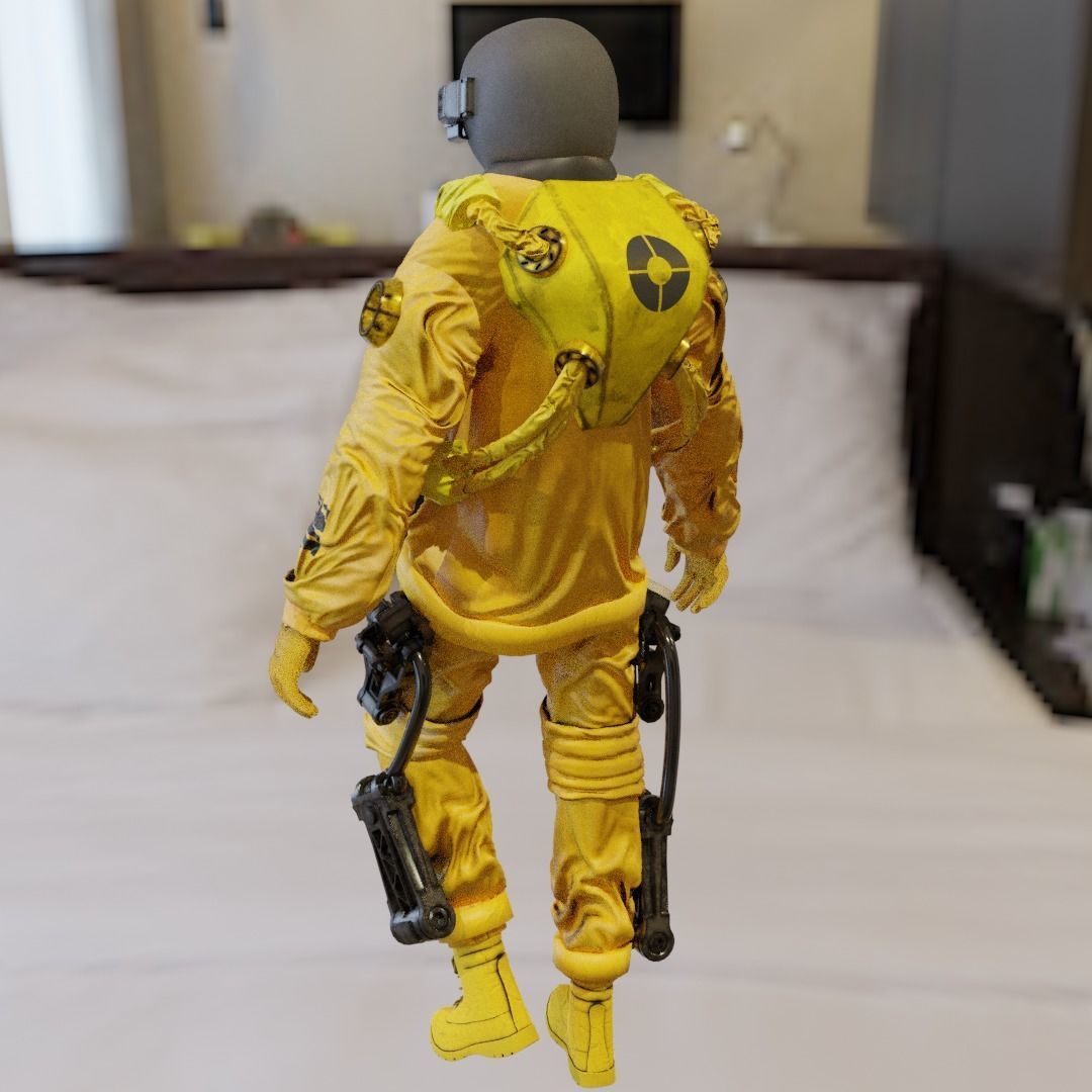 Space suit - Astro Biohazard unit 1 Low-poly 3D model_28