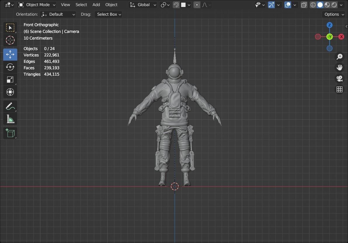 Space suit - Astro Biohazard unit 1 Low-poly 3D model_16