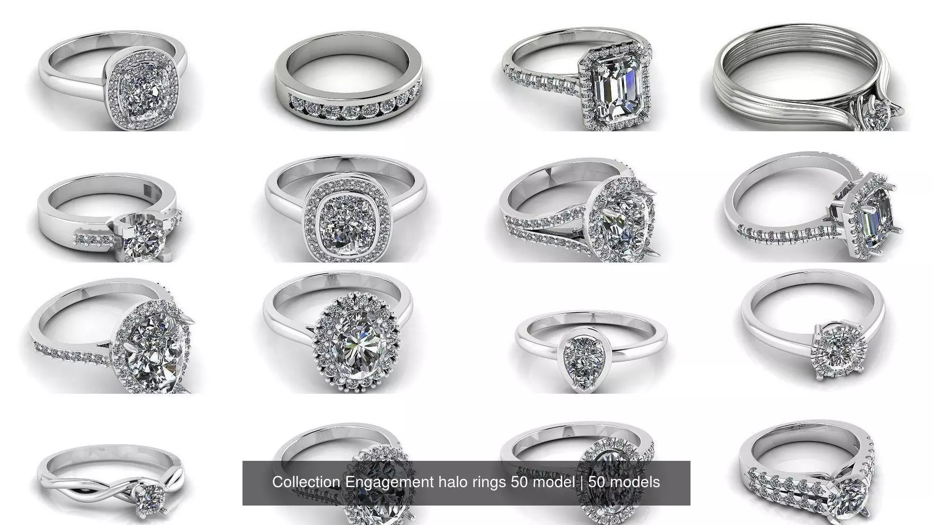 Collection Engagement halo rings 50 model _1