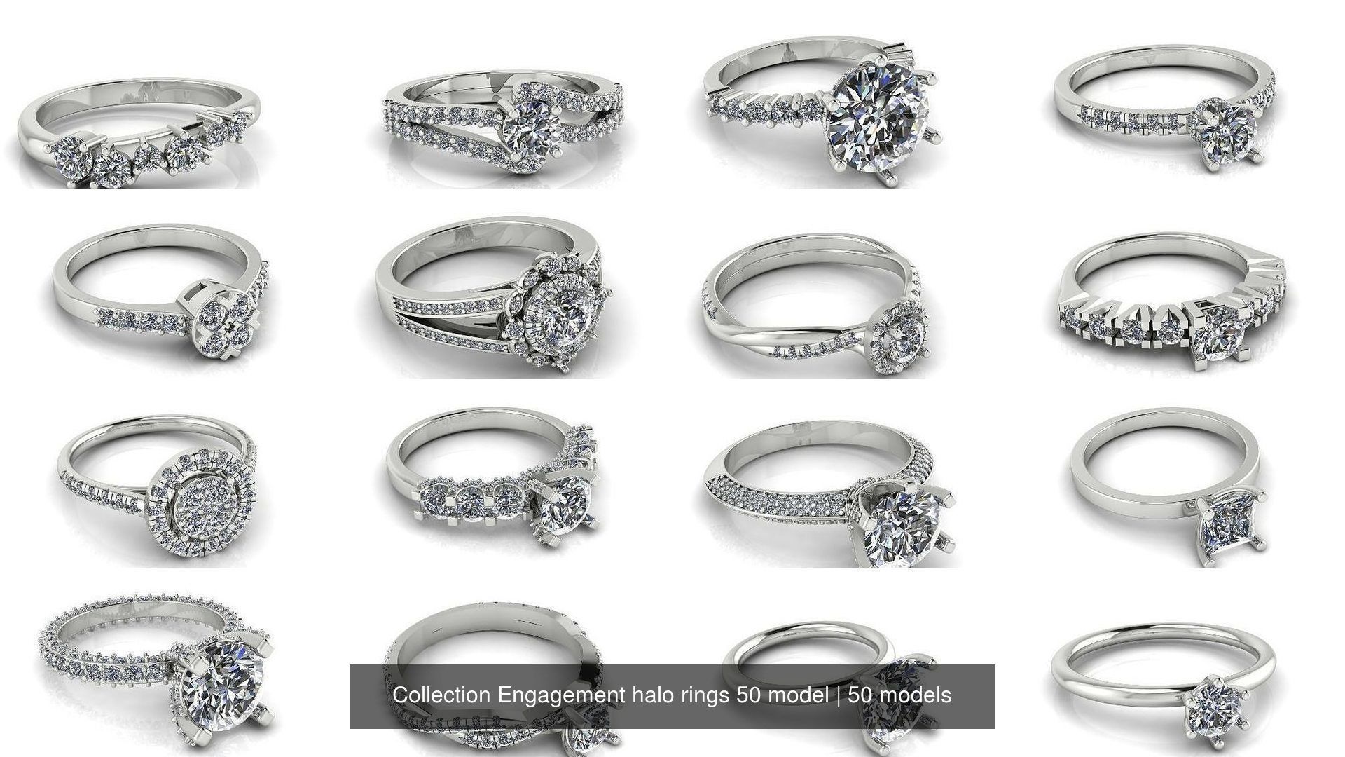 Collection Engagement halo rings 50 model _4