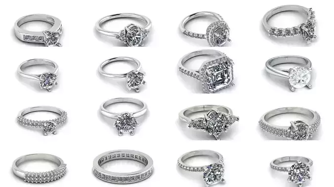 Collection Engagement halo rings 50 model 