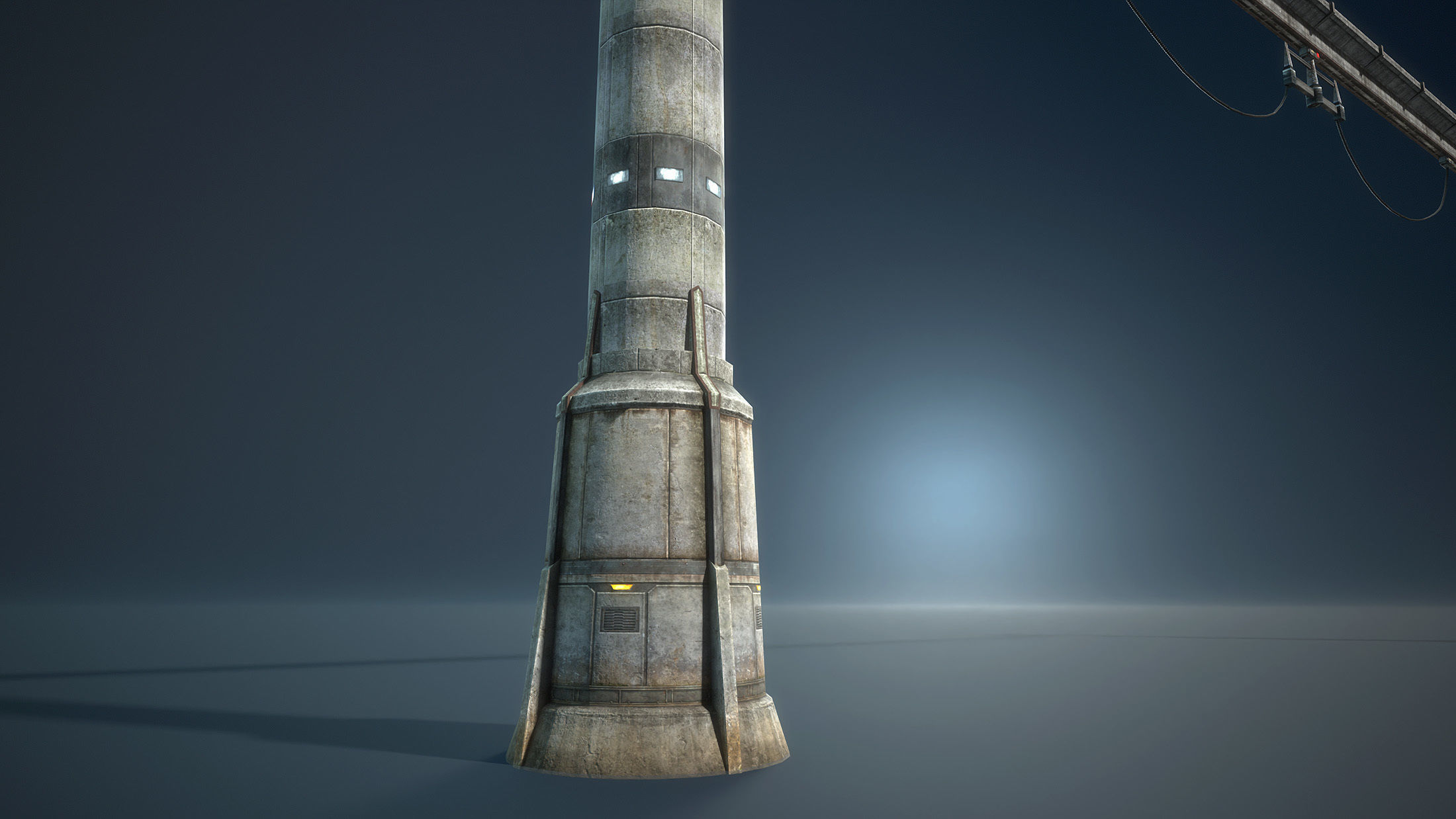 Sci-Fi Towers Modular Set Low-poly 3D model_6