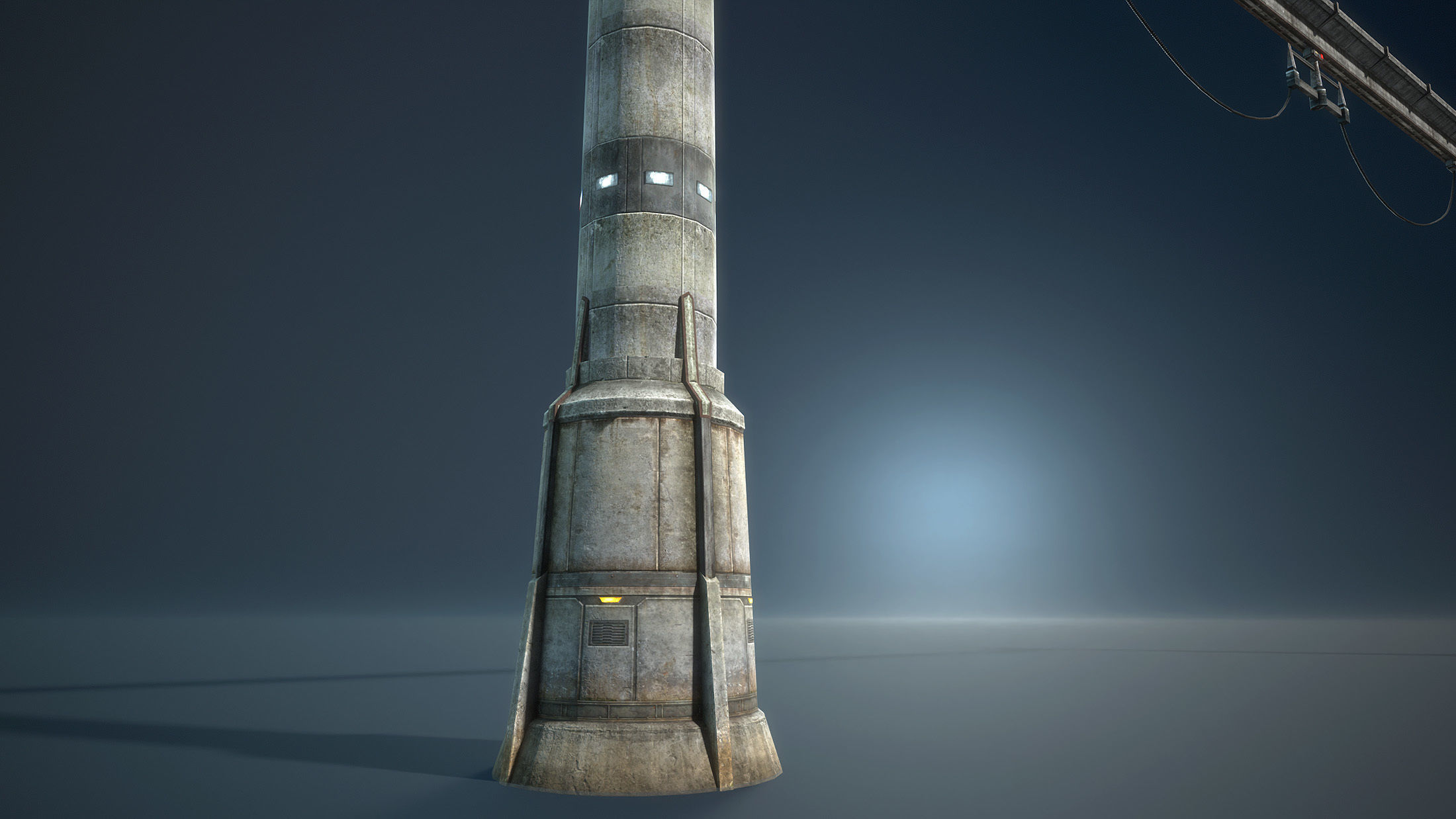 Sci-Fi Towers Modular Set Low-poly 3D model_7