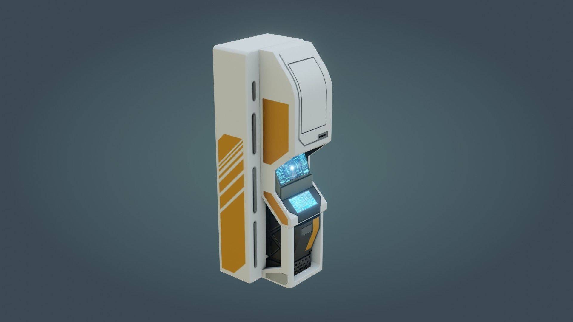 Sci-Fi Computer - Game Ready - PBR Low-poly 3D model_11