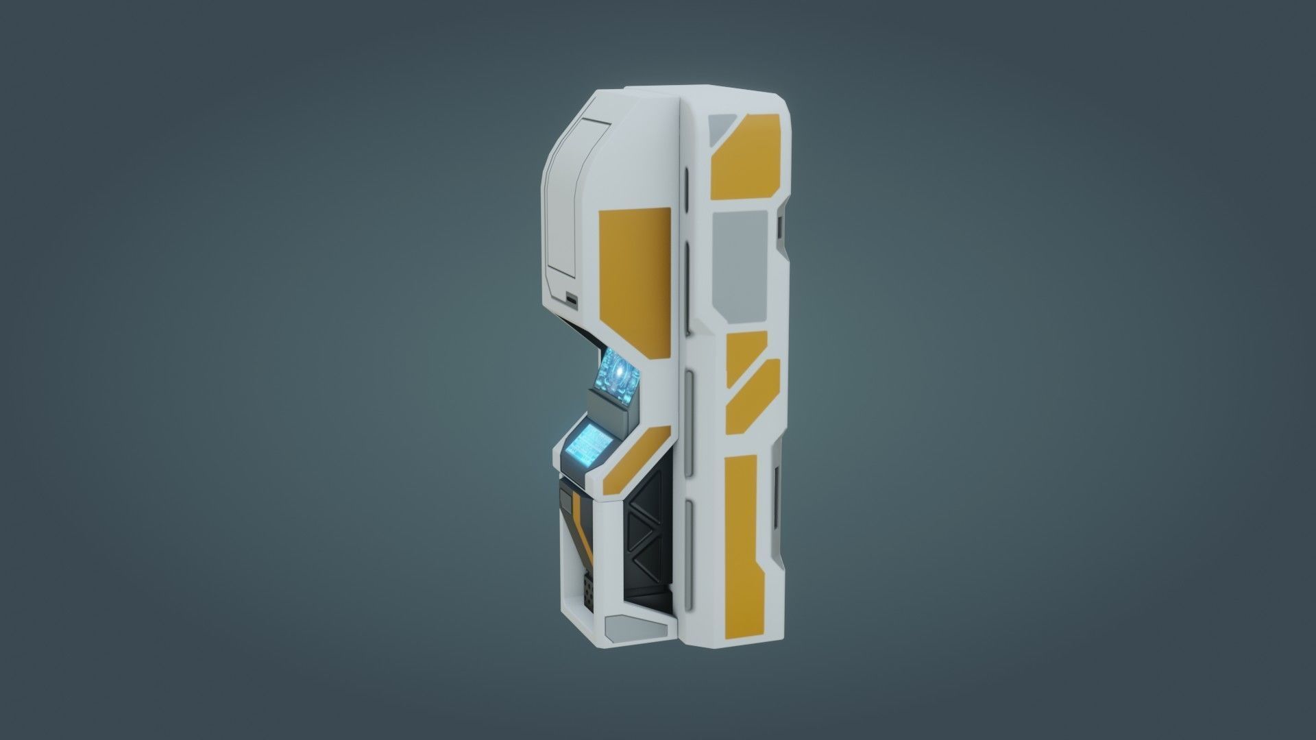 Sci-Fi Computer - Game Ready - PBR Low-poly 3D model_10