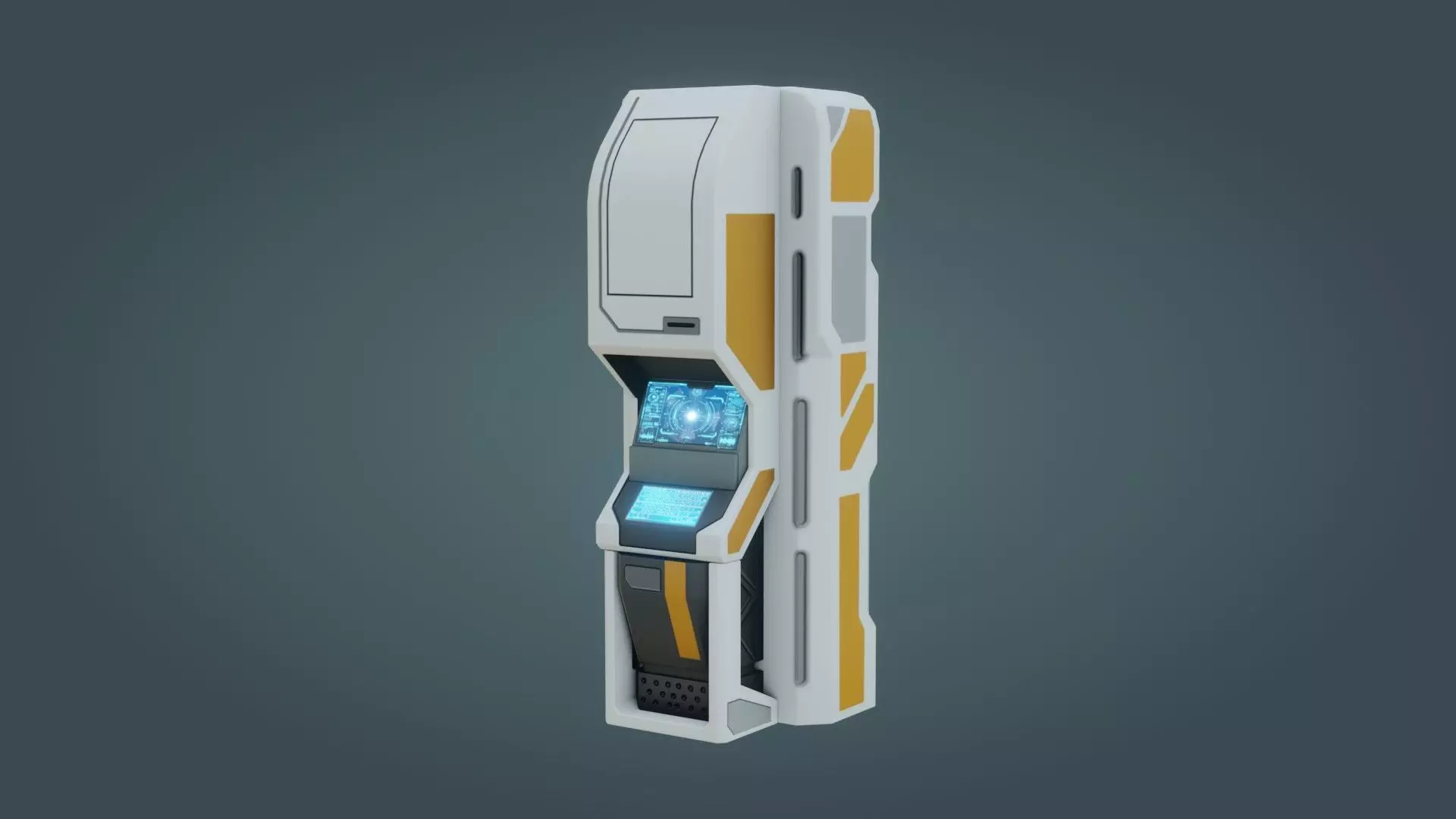 Sci-Fi Computer - Game Ready - PBR Low-poly 3D model_0