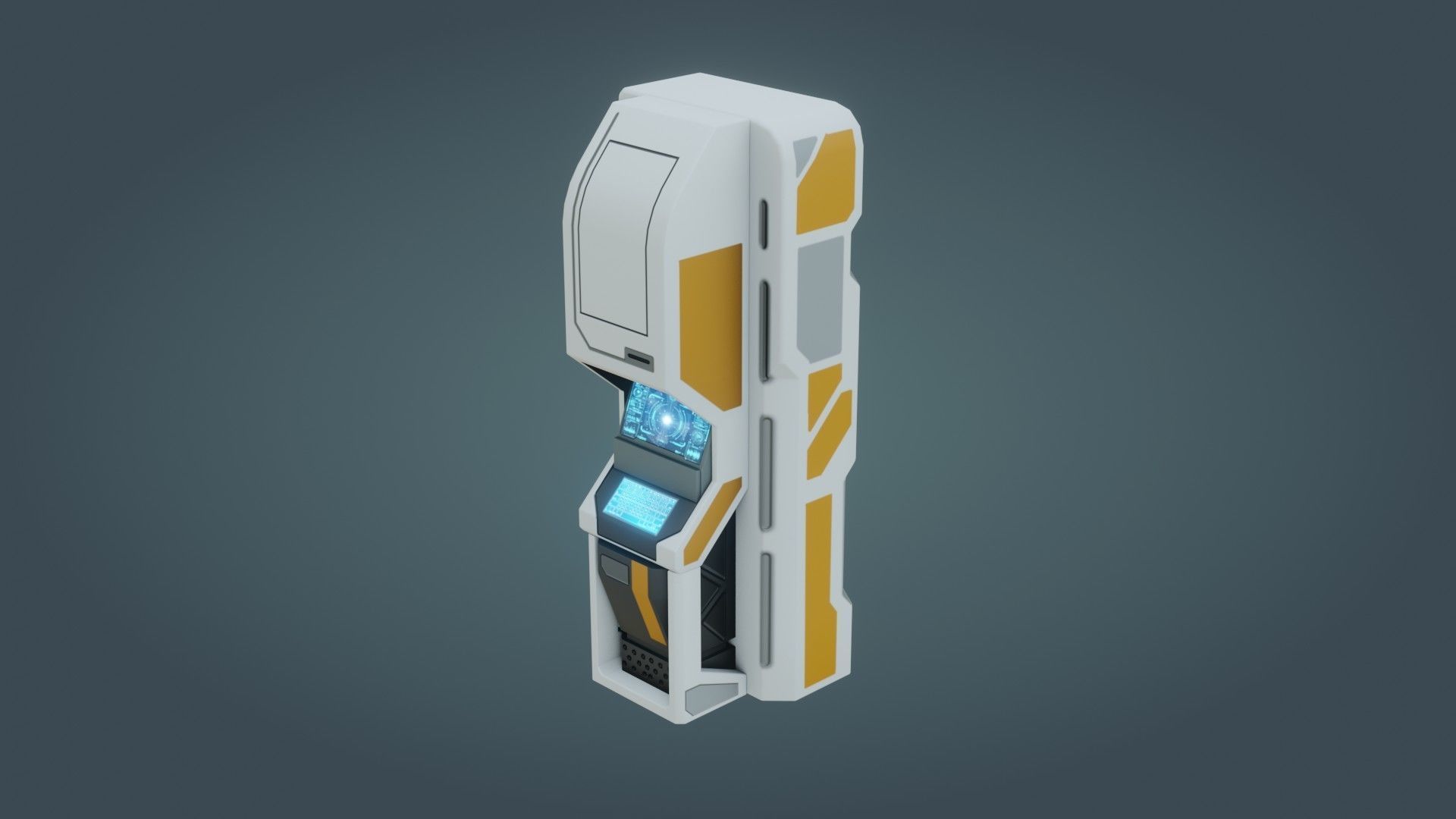Sci-Fi Computer - Game Ready - PBR Low-poly 3D model_9