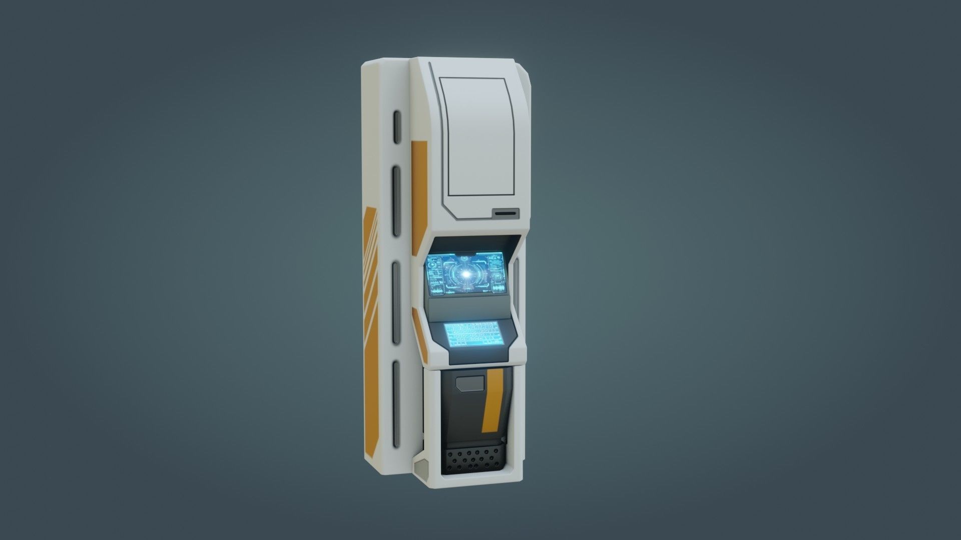 Sci-Fi Computer - Game Ready - PBR Low-poly 3D model_8