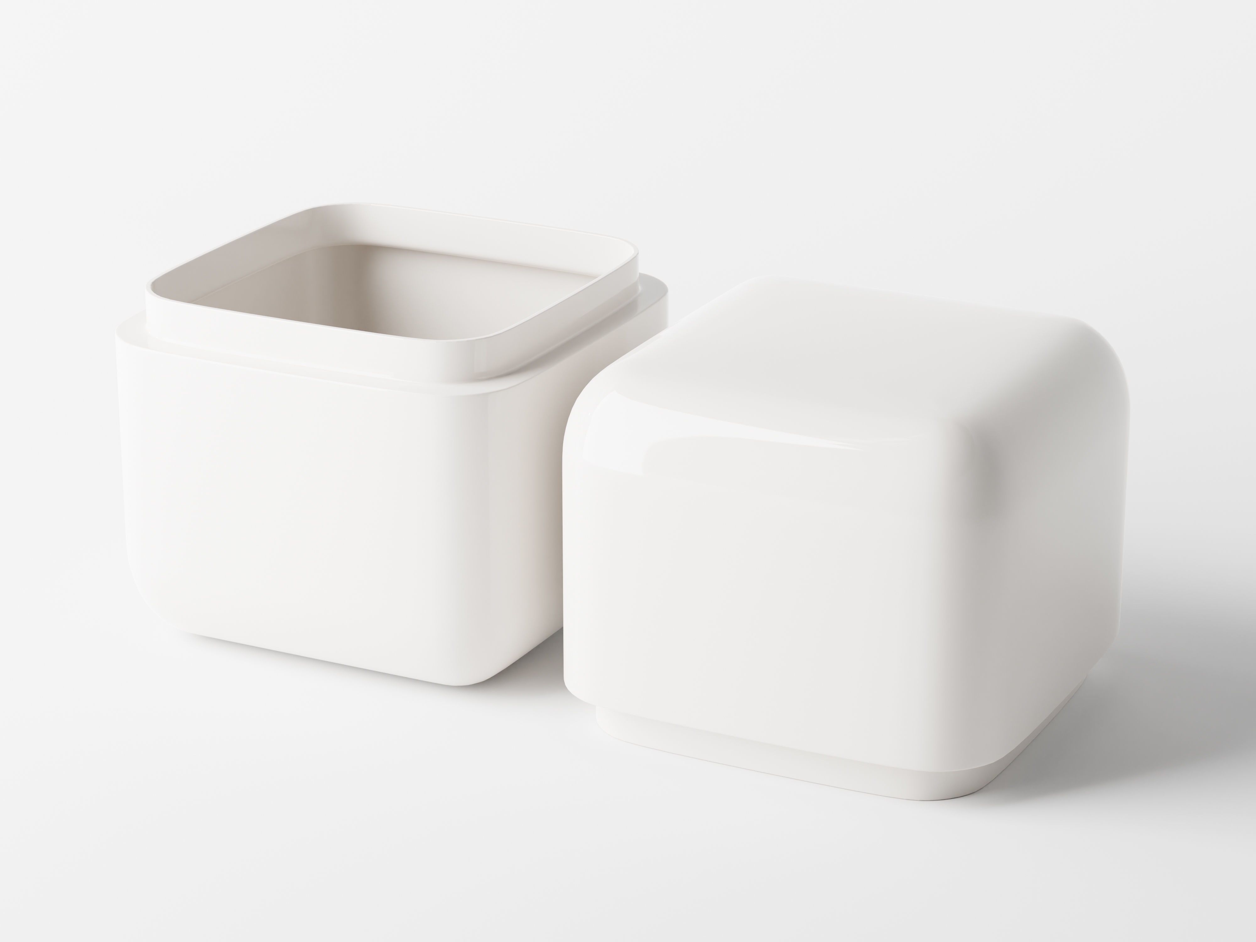 Cosmetic Cube Shaped Jar Low-poly 3D model_6