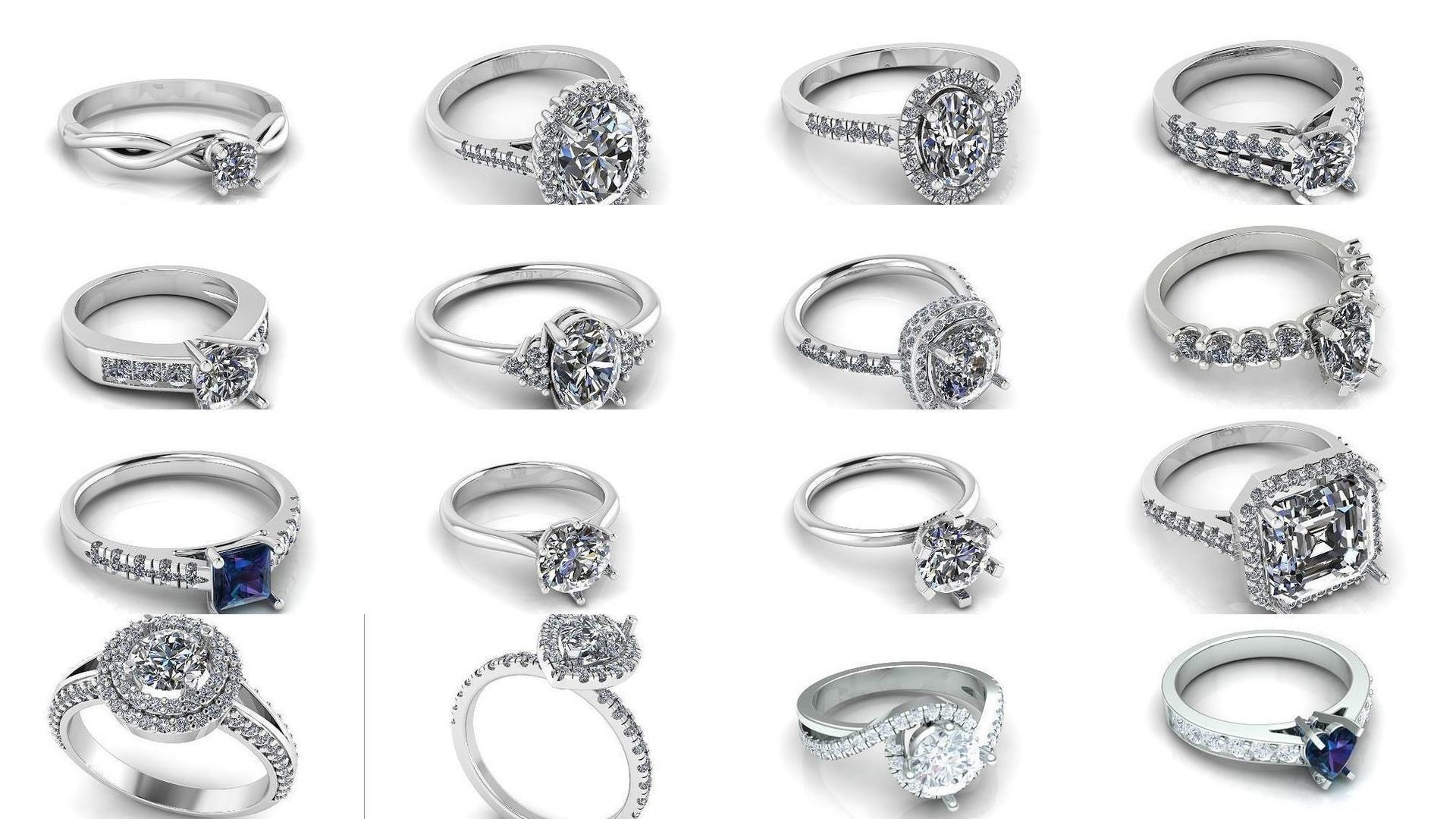 Collection Engagement halo rings 75 model _3