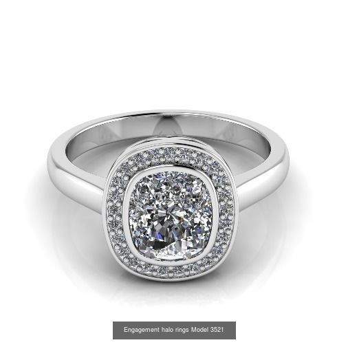 Collection Engagement halo rings 75 model _32