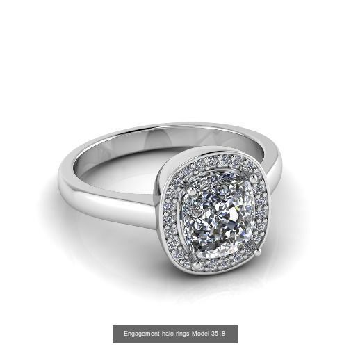Collection Engagement halo rings 75 model _20