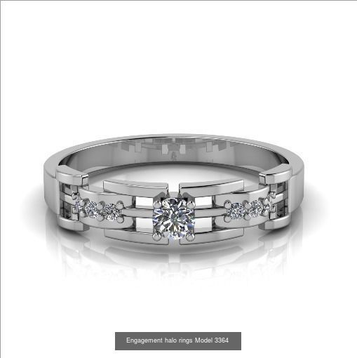 Collection Engagement halo rings 75 model _13