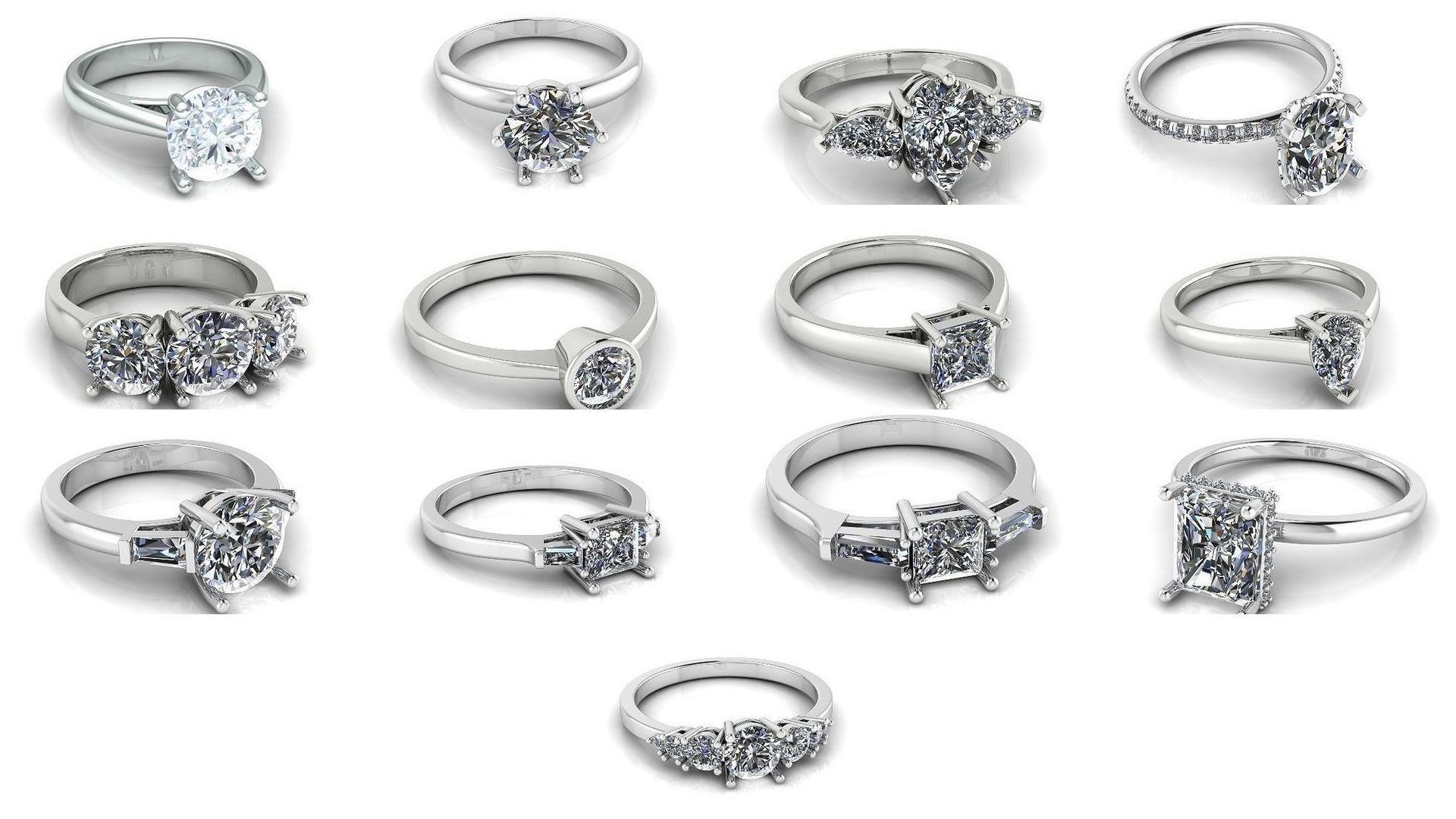 Collection Engagement halo rings 75 model _5