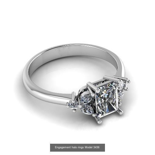 Collection Engagement halo rings 75 model _26
