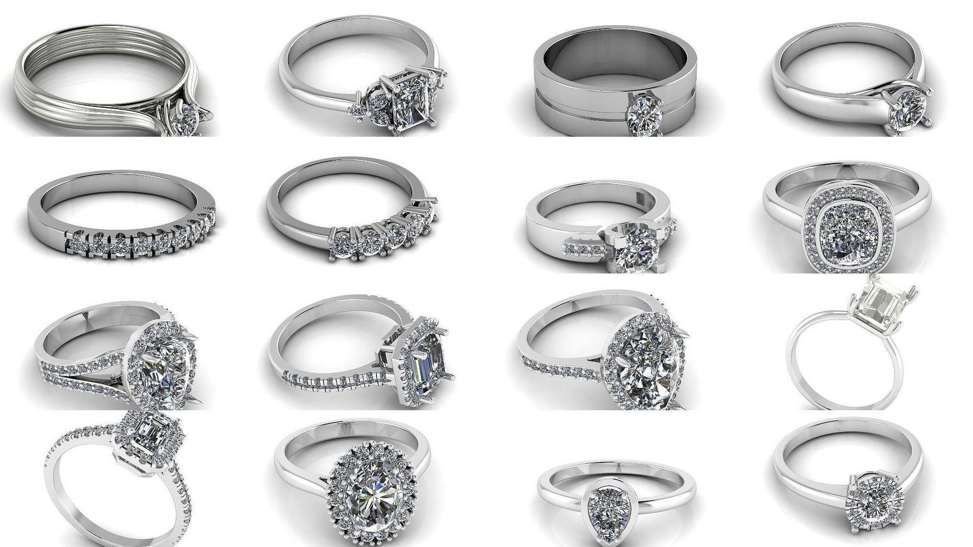 Collection Engagement halo rings 75 model _1