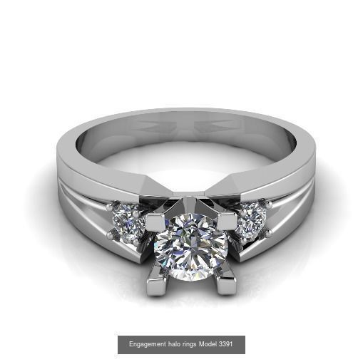 Collection Engagement halo rings 75 model _17
