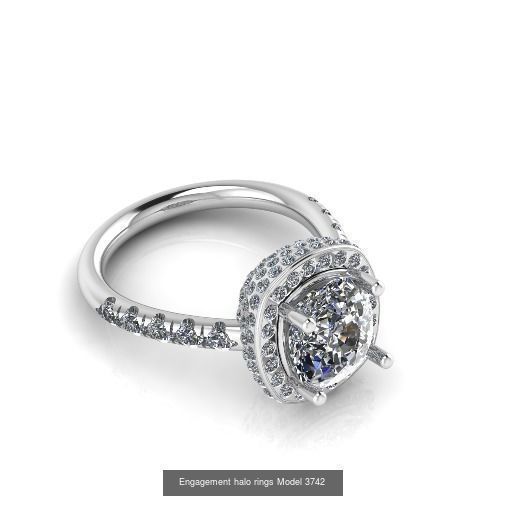 Collection Engagement halo rings 75 model _47