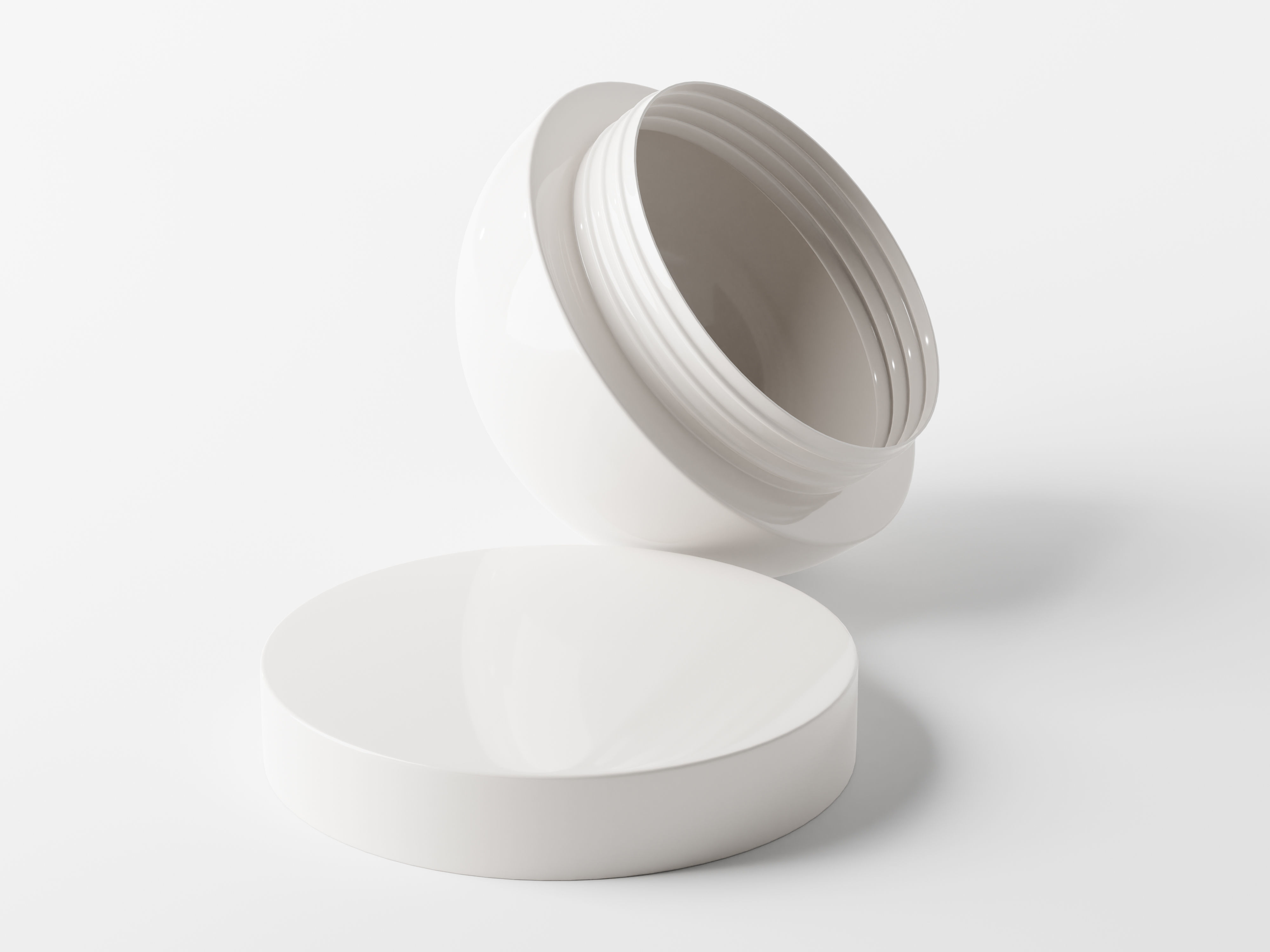 Ovel Shaped Cosmetic Jar Low-poly 3D model_6