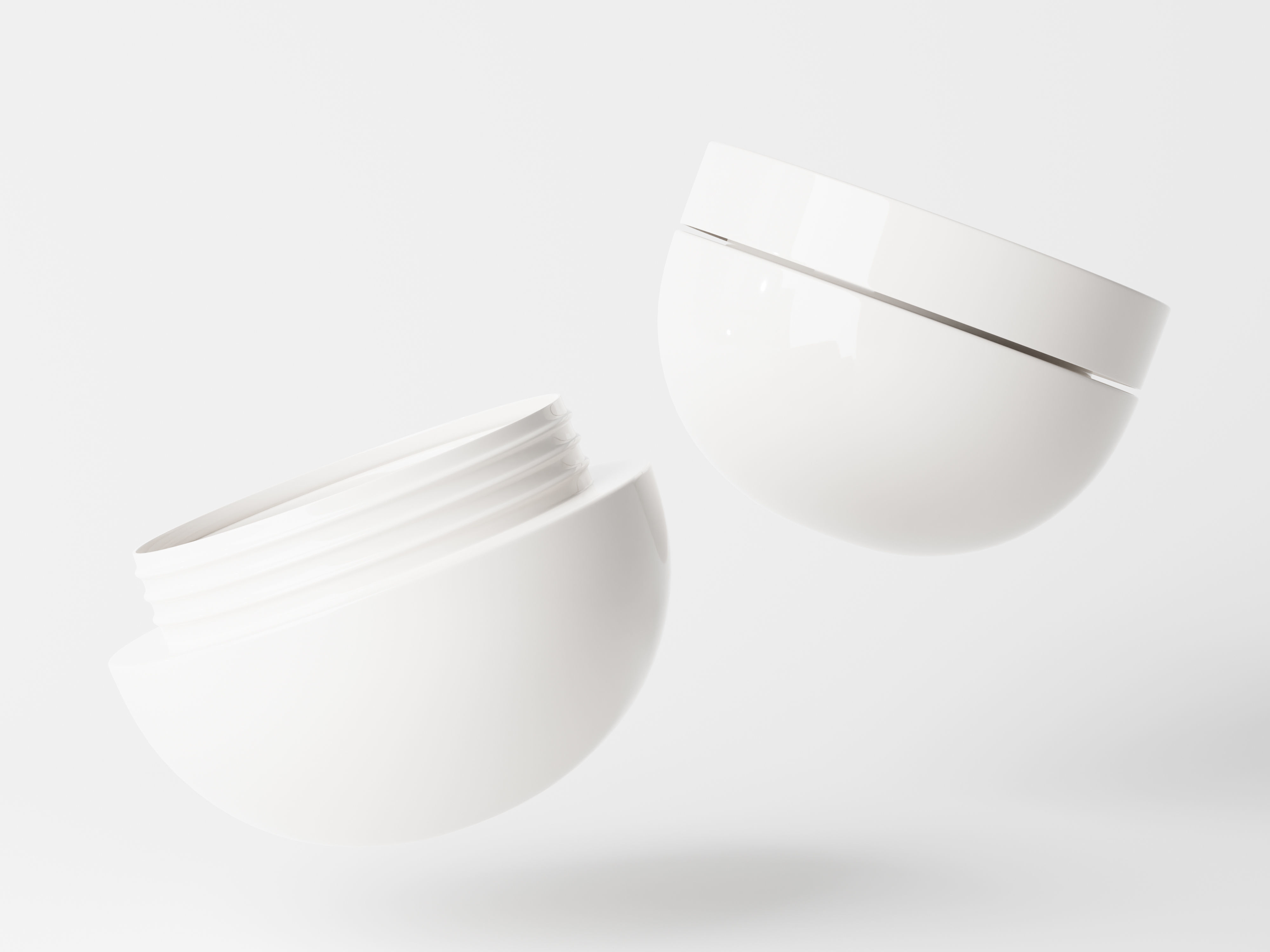 Ovel Shaped Cosmetic Jar Low-poly 3D model_4