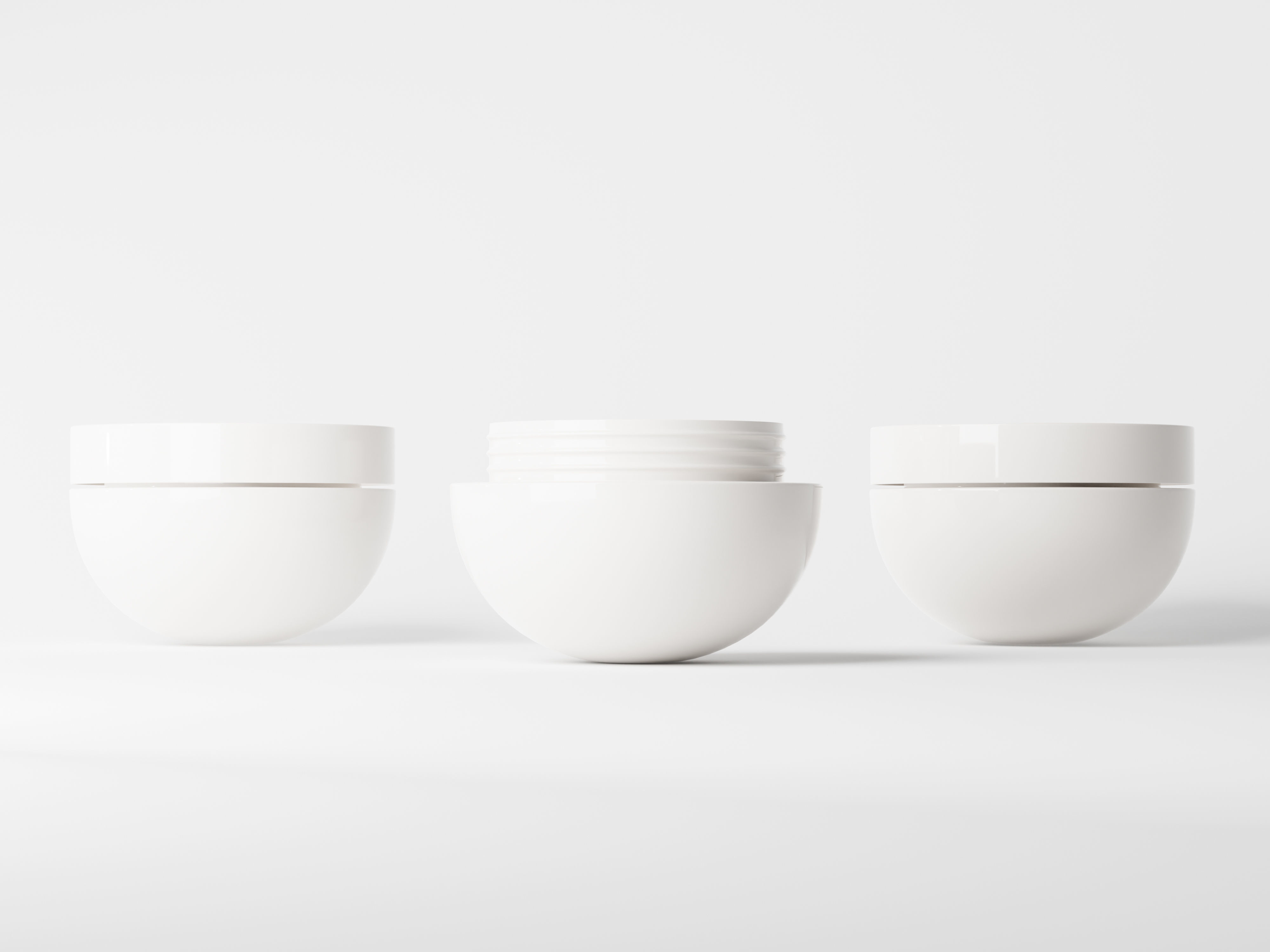 Ovel Shaped Cosmetic Jar Low-poly 3D model_5