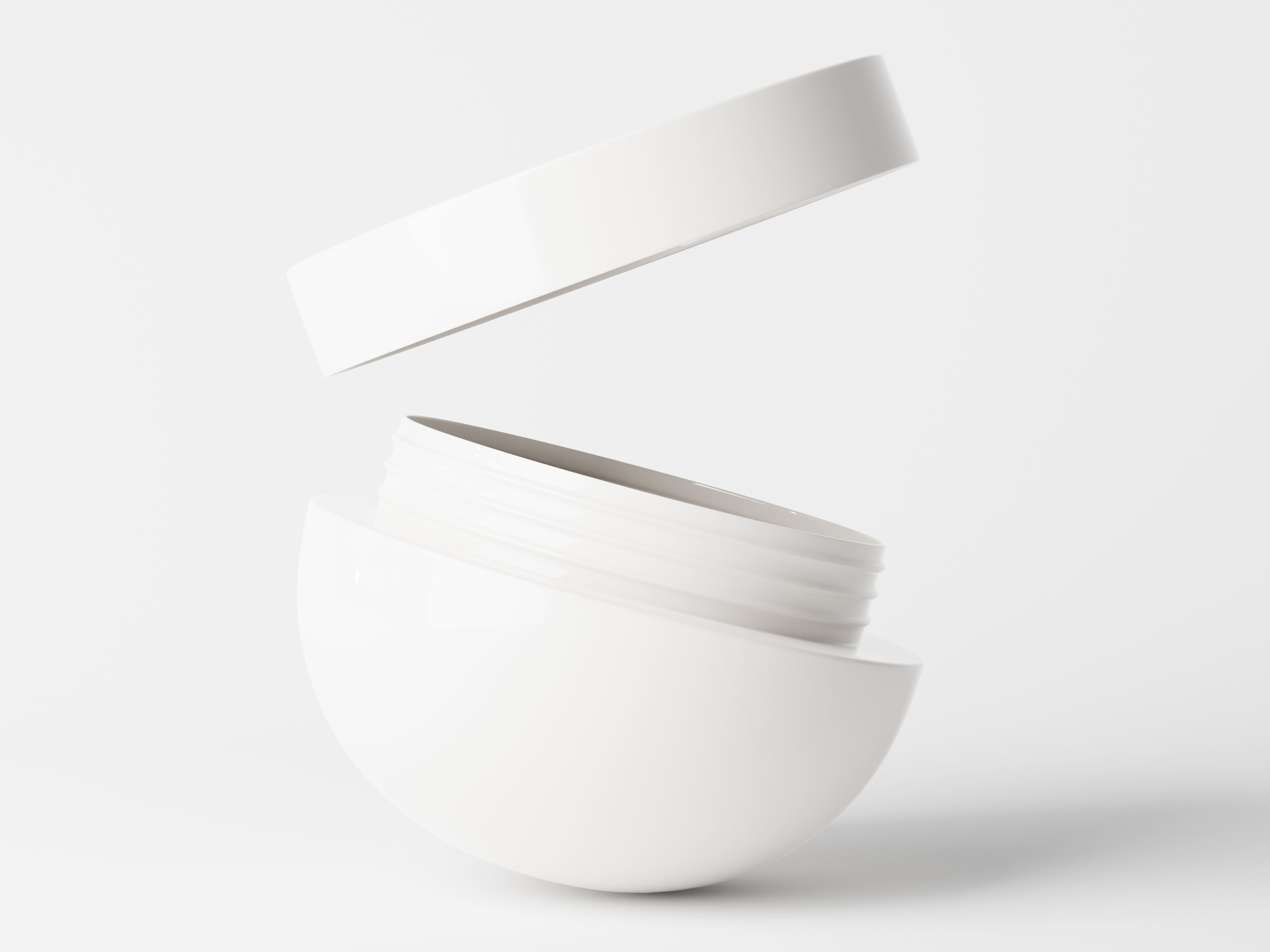 Ovel Shaped Cosmetic Jar Low-poly 3D model_3