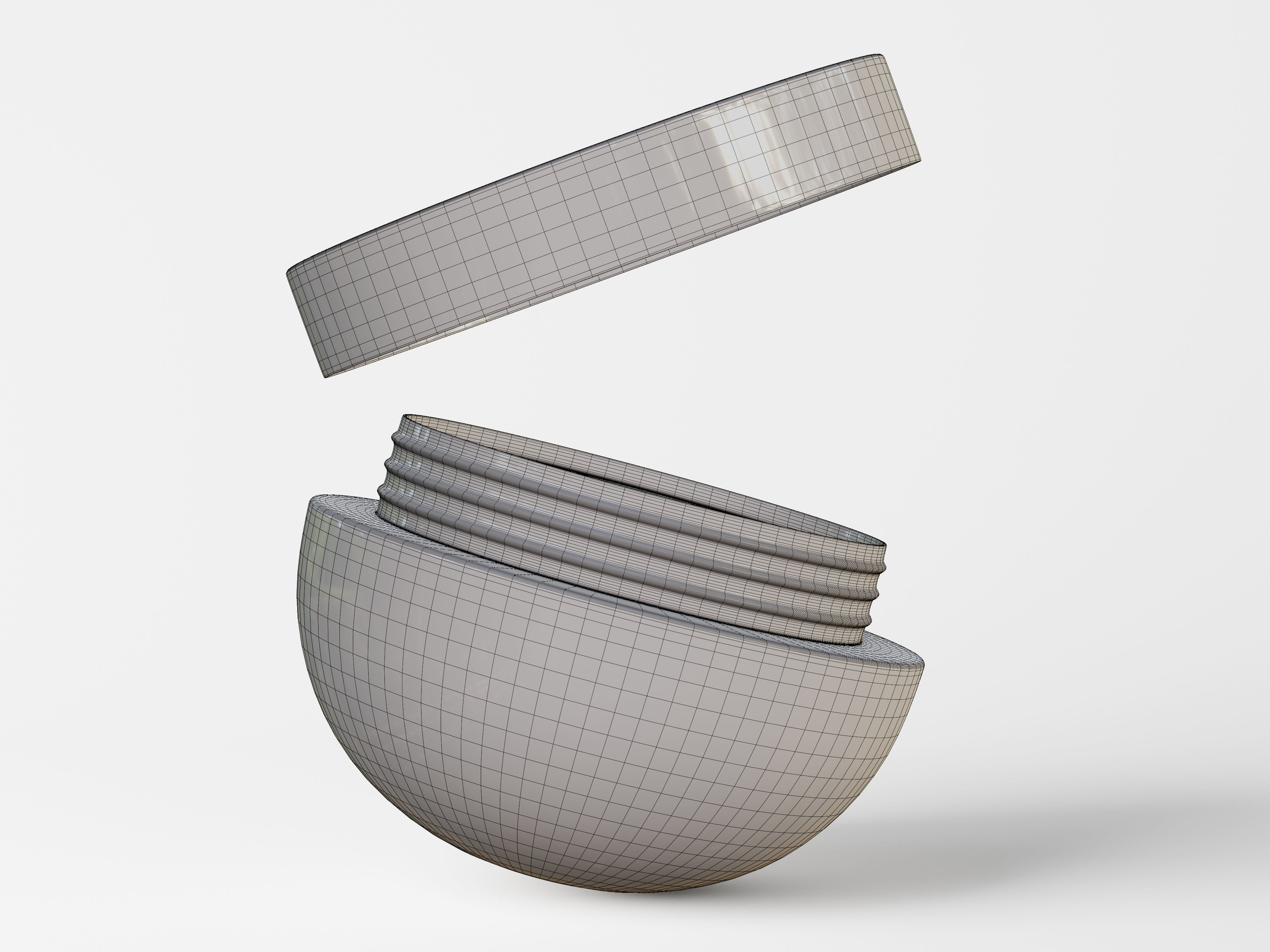 Ovel Shaped Cosmetic Jar Low-poly 3D model_7