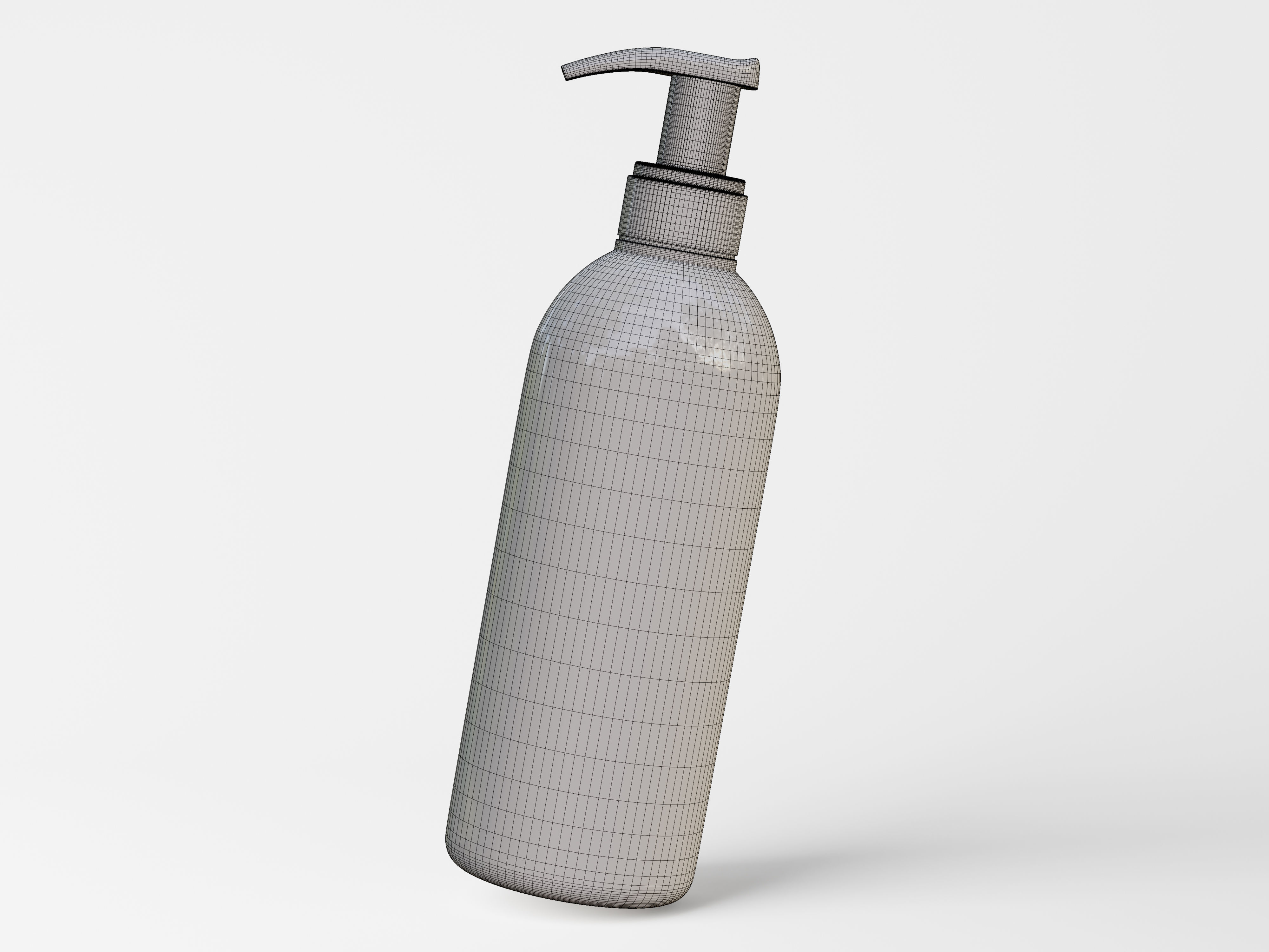 Slim Pump Bottle Low-poly 3D model_9