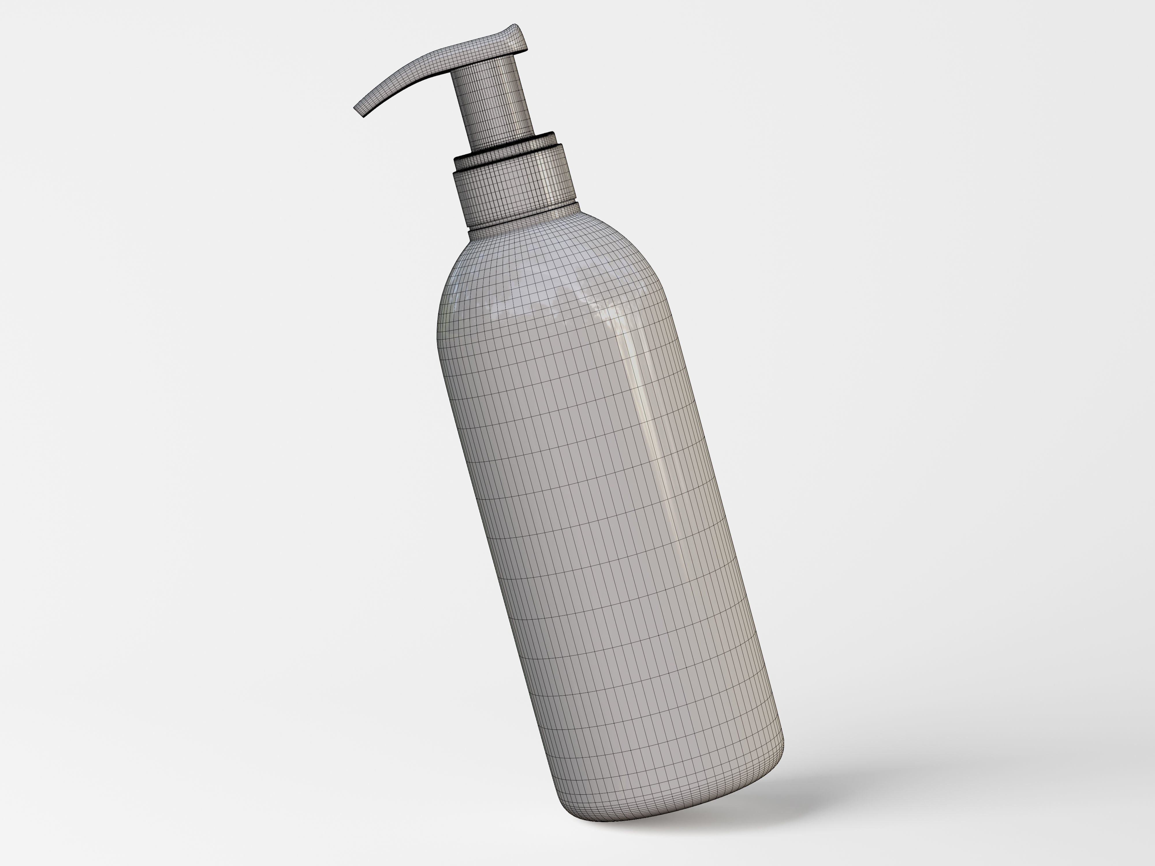 Slim Pump Bottle Low-poly 3D model_7