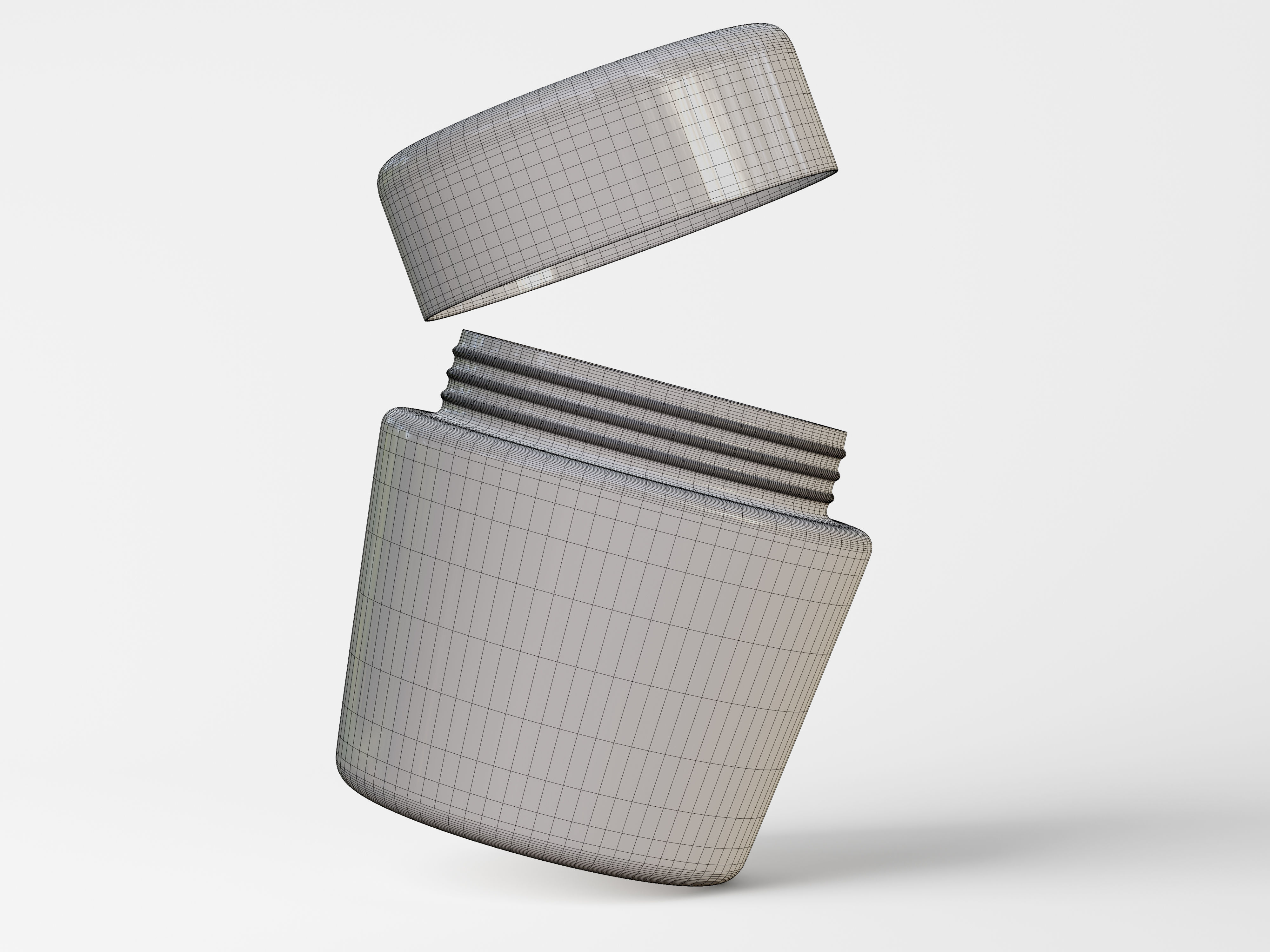 Cosmetic Jar Low-poly 3D model_7