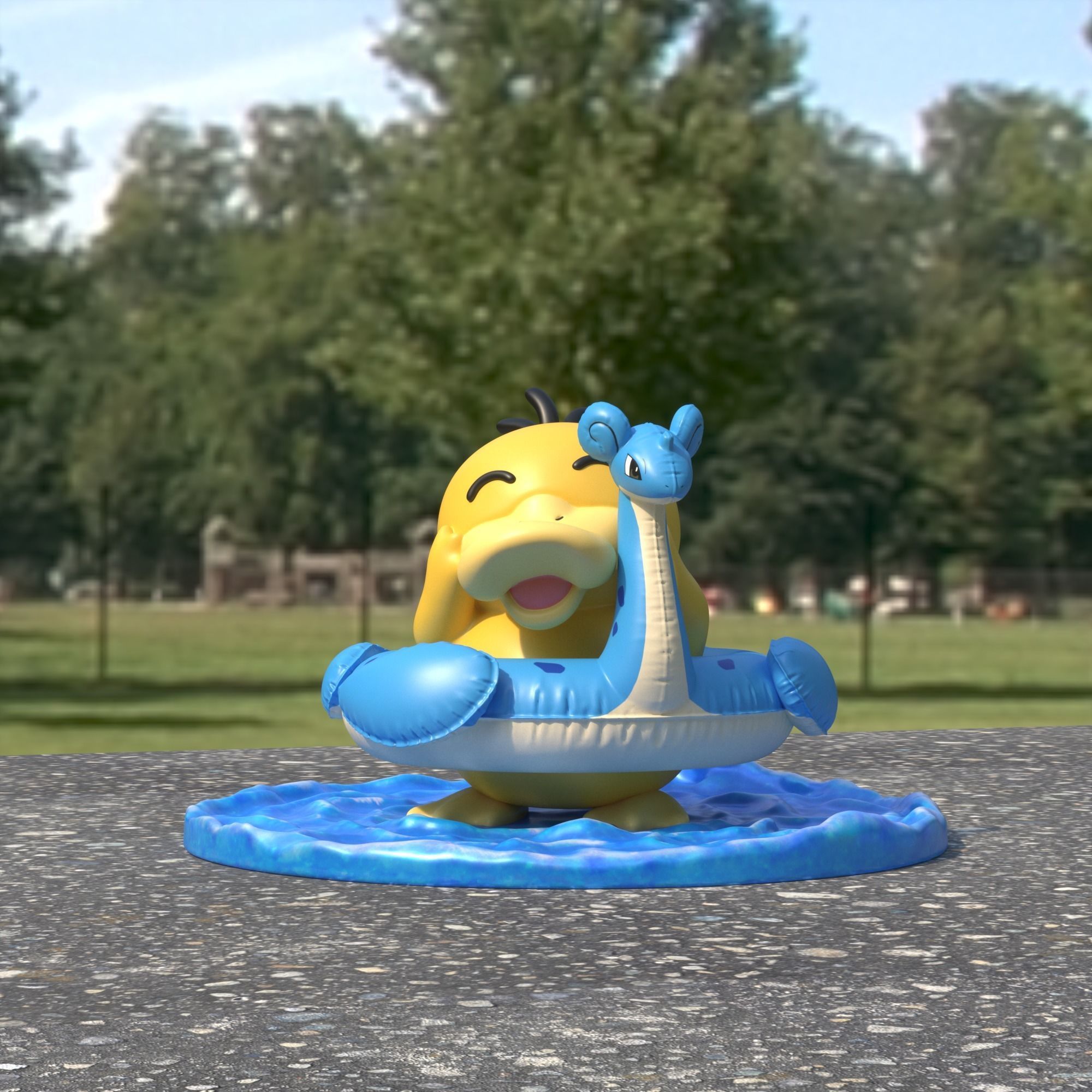 psyduck beach inflatable lapras 3D print model_1