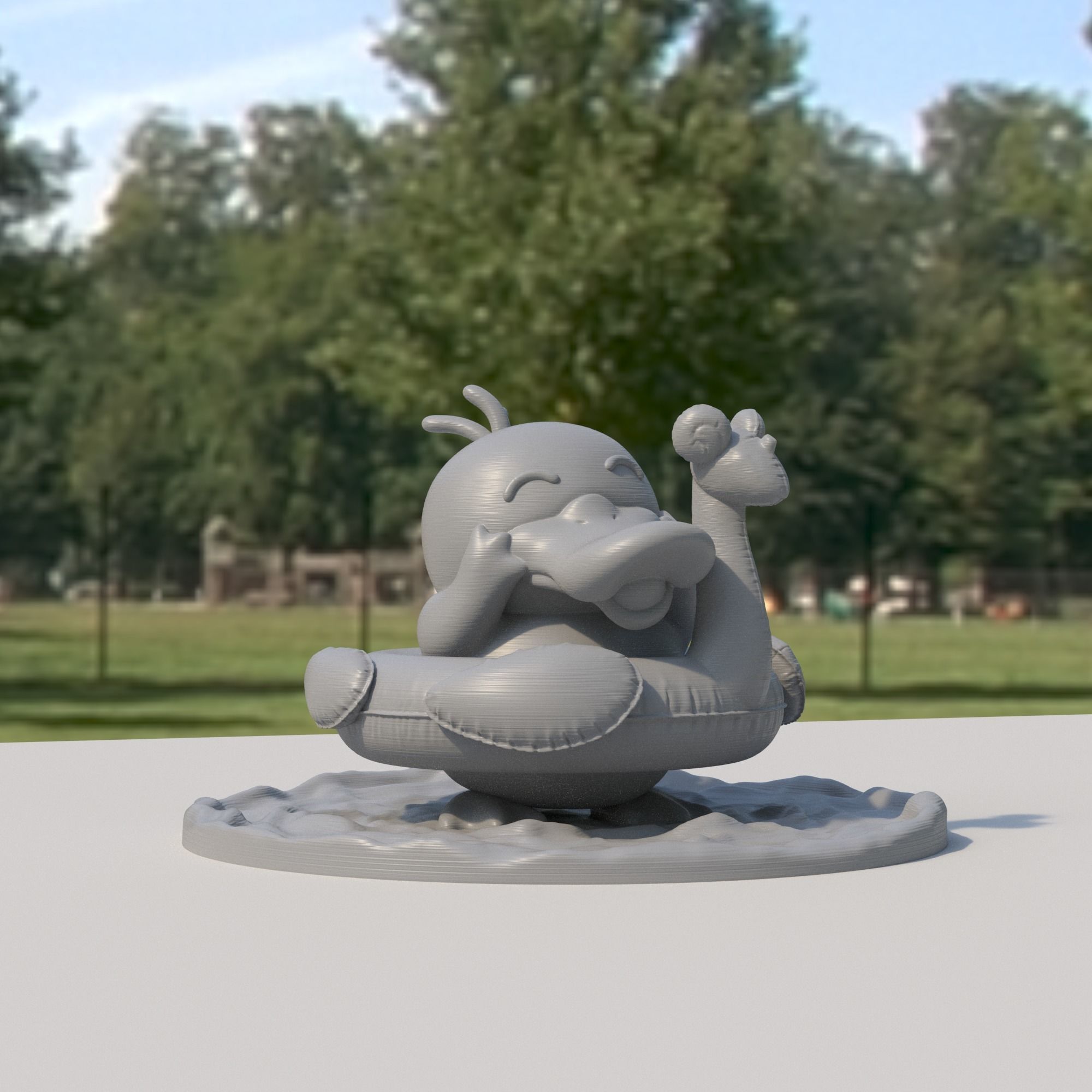 psyduck beach inflatable lapras 3D print model_5