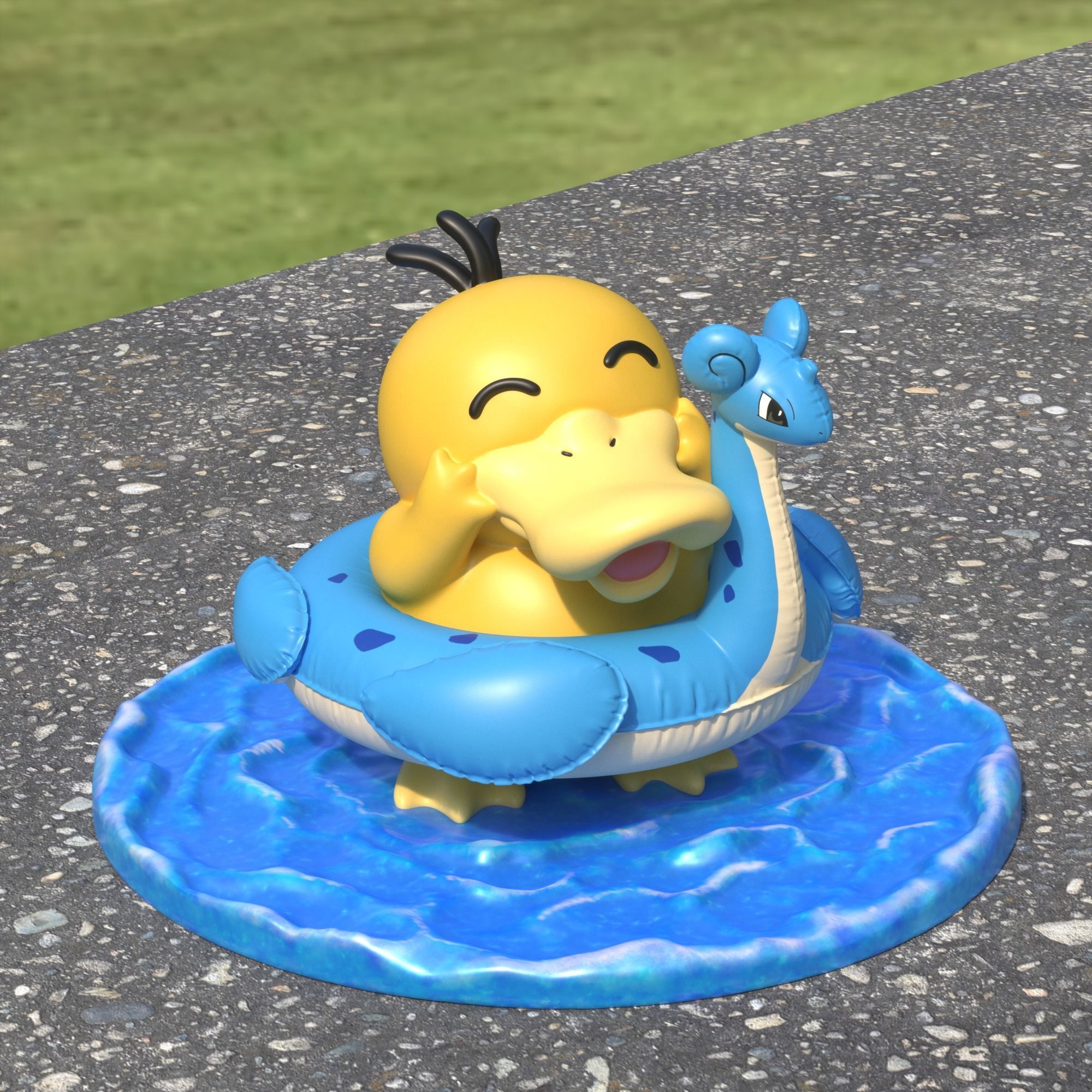 psyduck beach inflatable lapras 3D print model_3