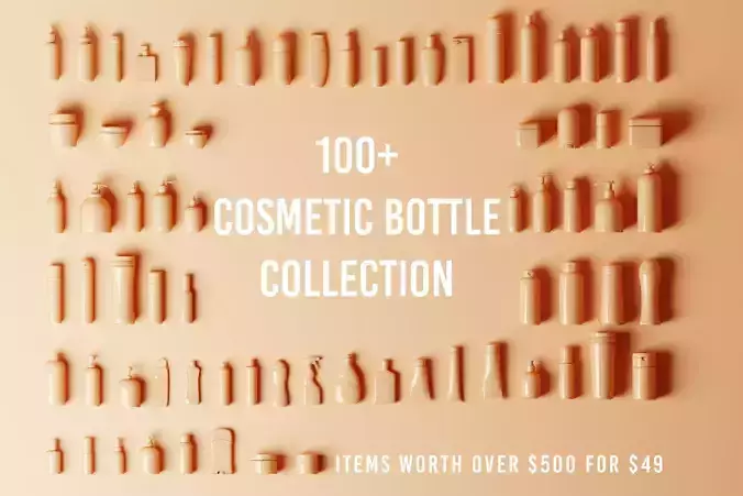 101 Cosmetic Bottles and Container Bundle 3D Model Collection